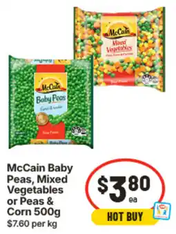 IGA McCain Baby Peas, Mixed Vegetables or Peas & Corn offer