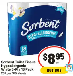 IGA Sorbent Toilet Tissue Hypoallergenic White offer