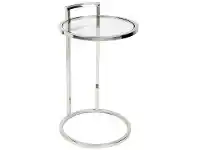LivingStyles Max Stainless Steel Side Table with Glass Top, Chrome offer