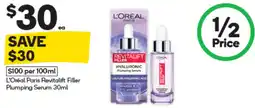 Woolworths L'Oréal Paris Revitalift Filler Plumping Serum offer