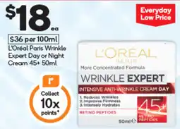Woolworths L'Oréal Paris Wrinkle Expert Day or Night Cream 45+ offer