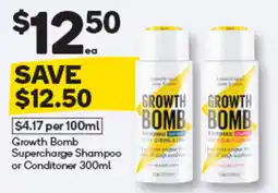 Woolworths Growth Bomb Supercharge Shampoo or Conditioner offer