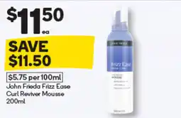 Woolworths John Frieda Frizz Ease Curl Reviver Mousse offer