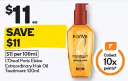 Woolworths L'Oreal Paris Elvive Extraordinary Hair Oil Treatment offer