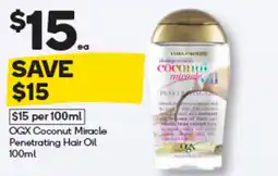 Woolworths OGX Coconut Miracle Penetrating Hair Oil offer