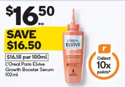 Woolworths L'Oreal Paris Elvive Growth Booster Serum offer