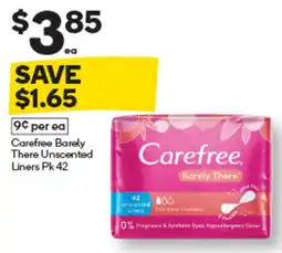 Woolworths Carefree Barely There Unscented Liners offer