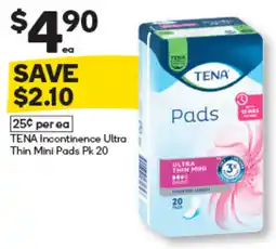 Woolworths TENA Incontinence Ultra Thin Mini Pads offer