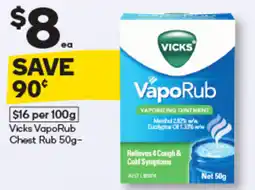 Woolworths Vicks VapoRub Chest Rub offer