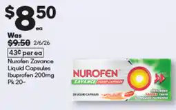 Woolworths Nurofen Zavance Liquid Capsules offer