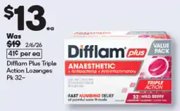 Woolworths Difflam Plus Triple Action Lozenges offer
