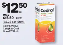 Woolworths Codral Mucus Cough + Cold Liquid offer