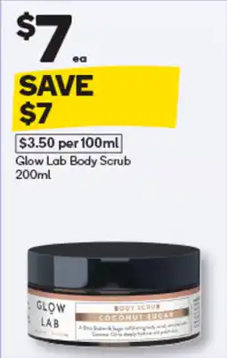 Woolworths Glow Lab Body Scrub Coconut Sugar offer