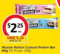 Coles Muscle Nation Custard Protein Bar Cookies & Cream offer