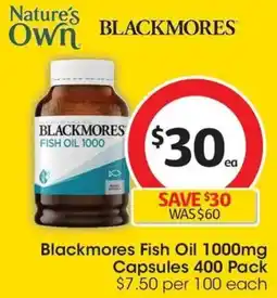 Coles Blackmores Fish Oil 1000mg Capsules offer
