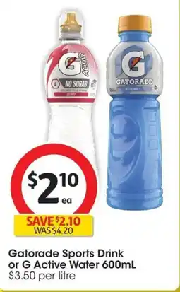Coles Gatorade Sports Drink or G Active Water offer