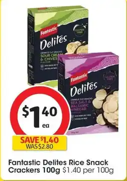Coles Fantastic Delites Rice Snacks Sea Salt & Balsamic Vinegar offer