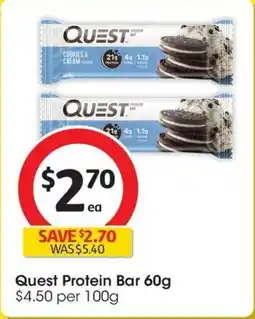 Coles Quest Protein Bar Cookies & Cream offer