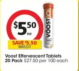 Coles Voost Vitamin C 1000mg 20 Blood Orange Effervescent Tablets offer