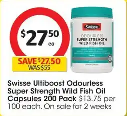 Coles Swisse Ultiboost Odourless Super Strength Wild Fish Oil Capsules offer