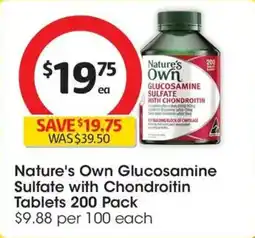 Coles Nature's Own Glucosamine Sulfate with Chondroitin Tablets offer