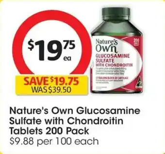 Coles Nature's Own Glucosamine Sulfate with Chondroitin Tablets offer