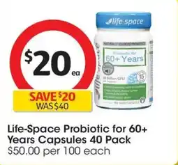 Coles Life Space Probiotic 60+ Years Hard Capsules offer