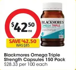 Coles Blackmores Omega Triple Strength Capsules offer