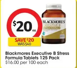 Coles Blackmores Executive B Stress Formula Tablets offer