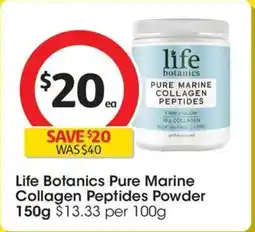 Coles Life Botanics Marine Collagen Unflavoured Powder offer