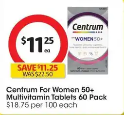 Coles Centrum For Women 50+ Multivitamin offer