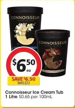 Coles Connoisseur Ice Cream Tub offer