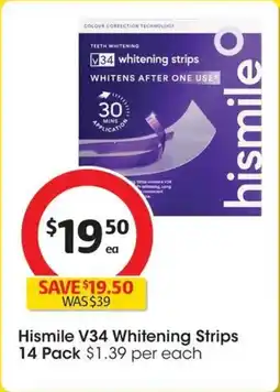 Coles Hismile V34 Whitening Strips offer