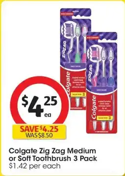 Coles Colgate Zig Zag Medium Toothbrush offer