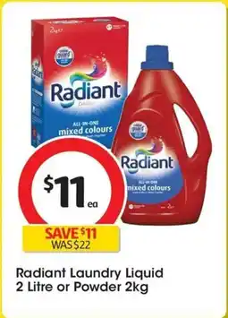 Coles Radiant Laundry Liquid All-in-one Mixed Colours offer