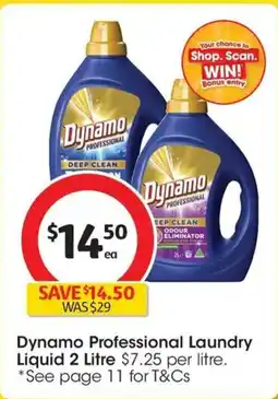 Coles Dynamo Professional Odour Eliminating Laundry Liquid offer
