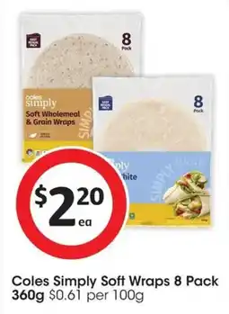 Coles Coles Simply Soft White Wraps offer