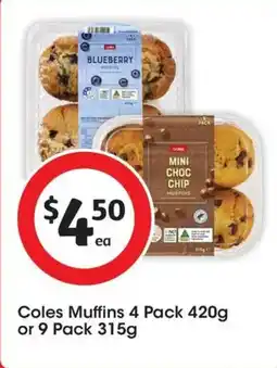 Coles Coles Choc Chip Muffins offer