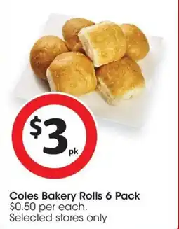 Coles Coles Bakery Super Soft Round Rolls Scratch offer