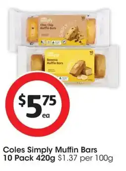 Coles Coles Simply Banana Muffin Bars offer