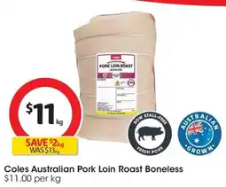 Coles Coles Boneless Pork Loin Roast offer