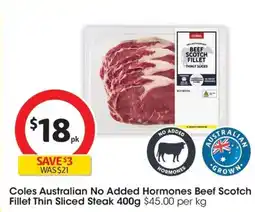 Coles Coles Beef Scotch Fillet Thin Cut offer