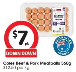 Coles Coles Beef & Pork Meatballs offer