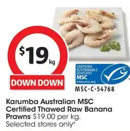 Coles Karumba Australian MSC Thawed Raw Banana Prawns offer