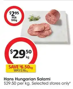 Coles Don White Hungarian Salami From The Deli offer