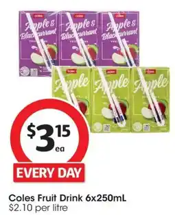 Coles Coles Fruit Drink Apple offer