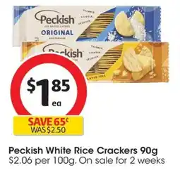 Coles Peckish Rice Crackers Original offer