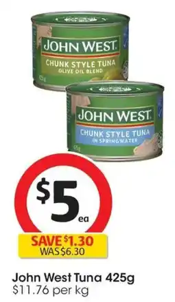 Coles John West Chunk Style Tuna in Springwater offer
