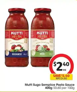 Coles Mutti Sugo Semplice Pasta Sauce Basi offer
