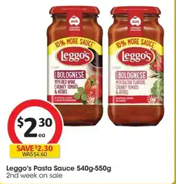 Coles Leggos Bolognese Red Wine Pasta Sauce Jar offer
